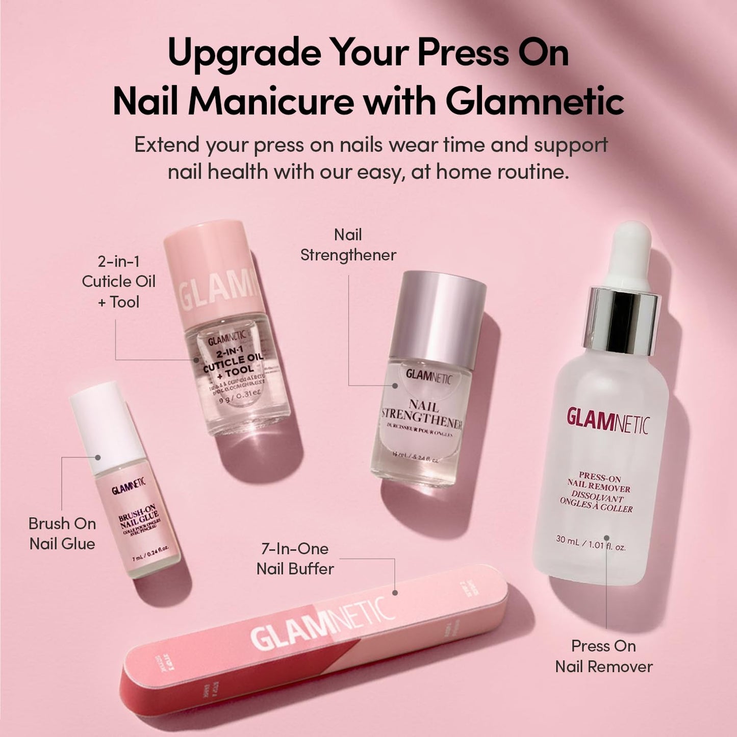 Glamnetic Press On Nails - Short Almond Fake Nails with Polka Dot French Tips & Ladybugs | Salon Quality Summer Nails | Lady Luck | 15 Sizes - 30 Nail Kit with Glue