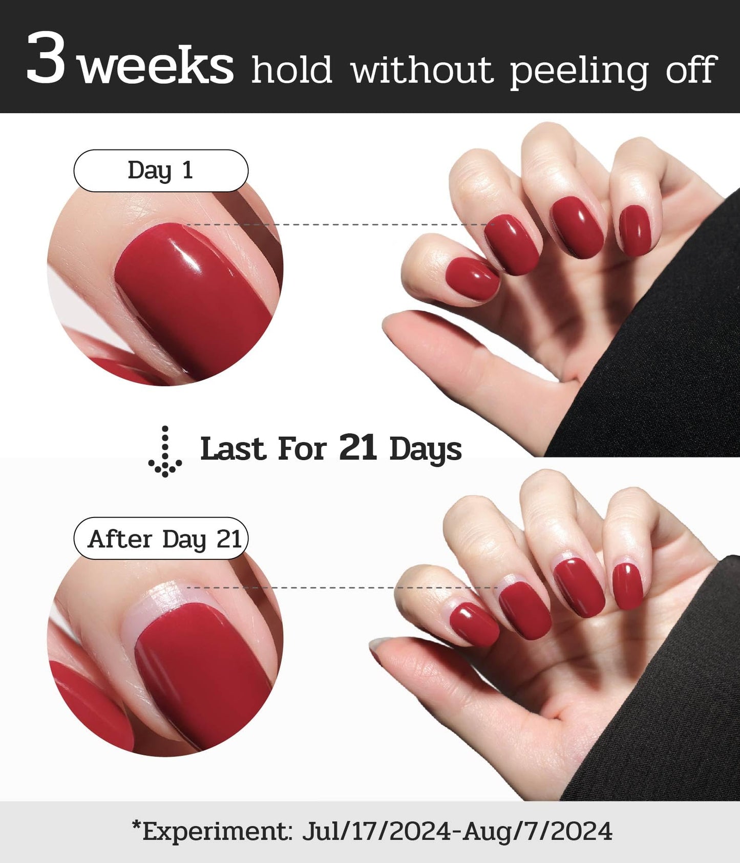 ruyeefam Nail Polish Strips (No UV Lamp Needed) - 22 Pcs Salon Quality Gel Nail Stickers - Long Lasting Wraps (Saint Black Glitter)