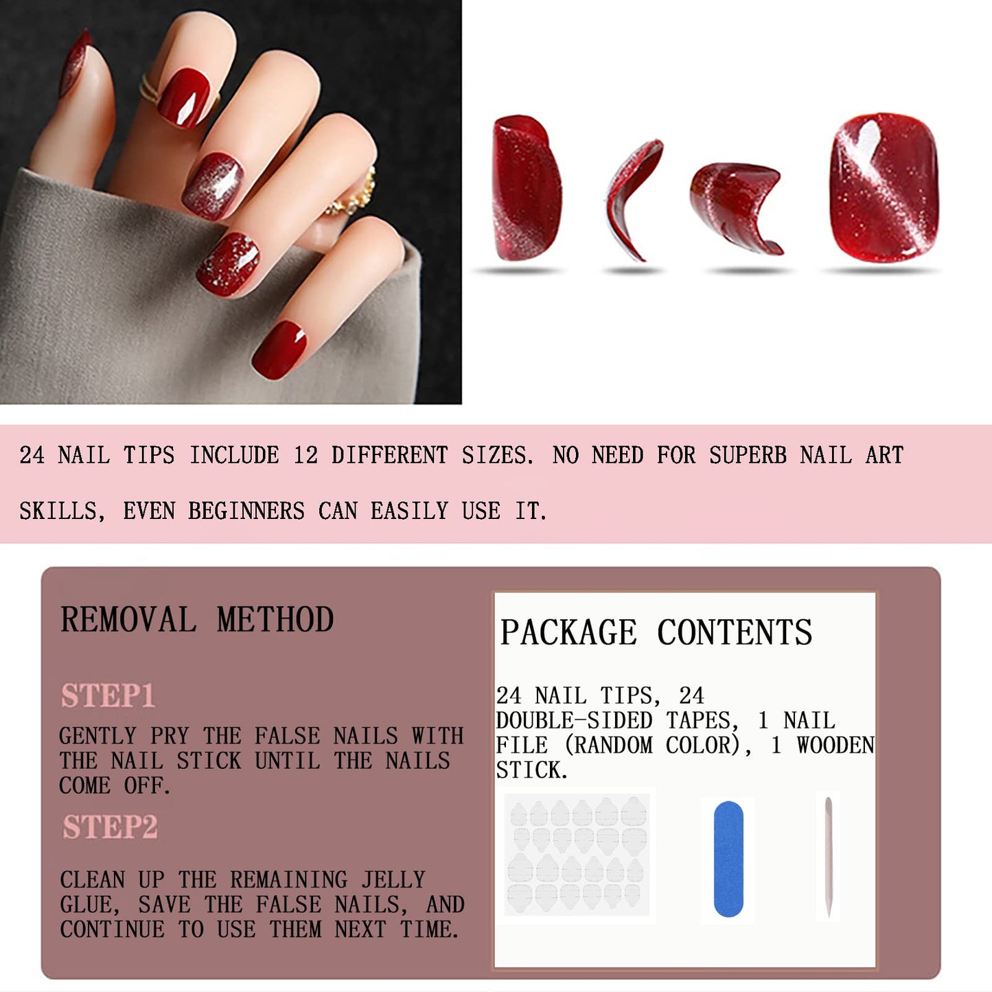 Short Almond Press on Nails With Flower French Tip Oval Nude Pink Fake Nails Press ons Acrylic Nails False Nails Full Cover Artificial Stick on Nails for Women Girls 24 Pcs