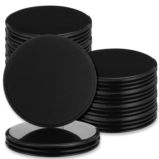 24 Pcs Core Sliders for Working Out, Dual Sided Exercise Sliders for Abdominal & Strength Training, Boost Core Strength, Stability, and Muscular Endurance, for Gym Floors, Carpet, Hardwood(Black)