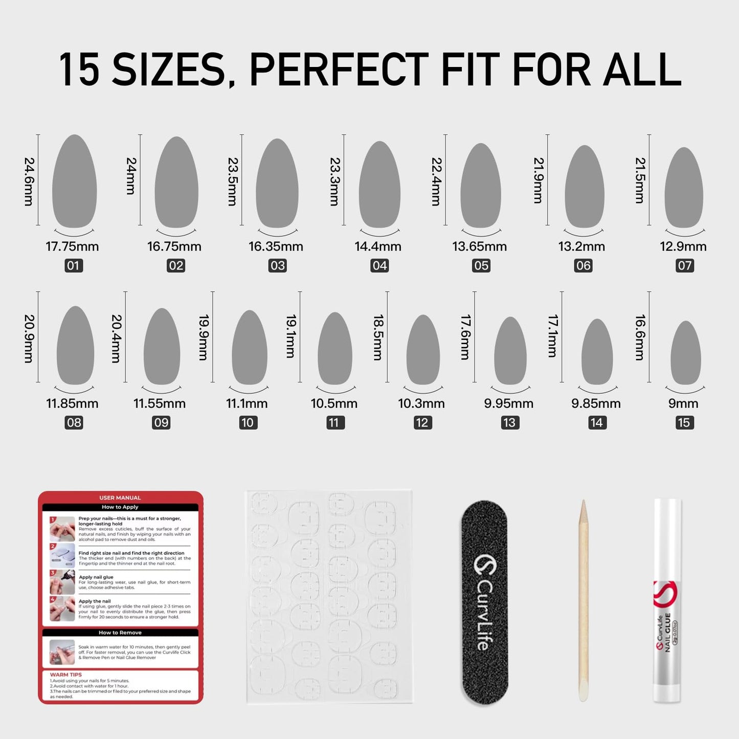 CurvLife 30pcs Press on Nails, Acrylic Fake Nail with Apricot Design, Full Cover False Nails Tips Glossy Nude Glue on Nails Artificial Stick on Nails for Women (fuchsia chrome nails, Medium)