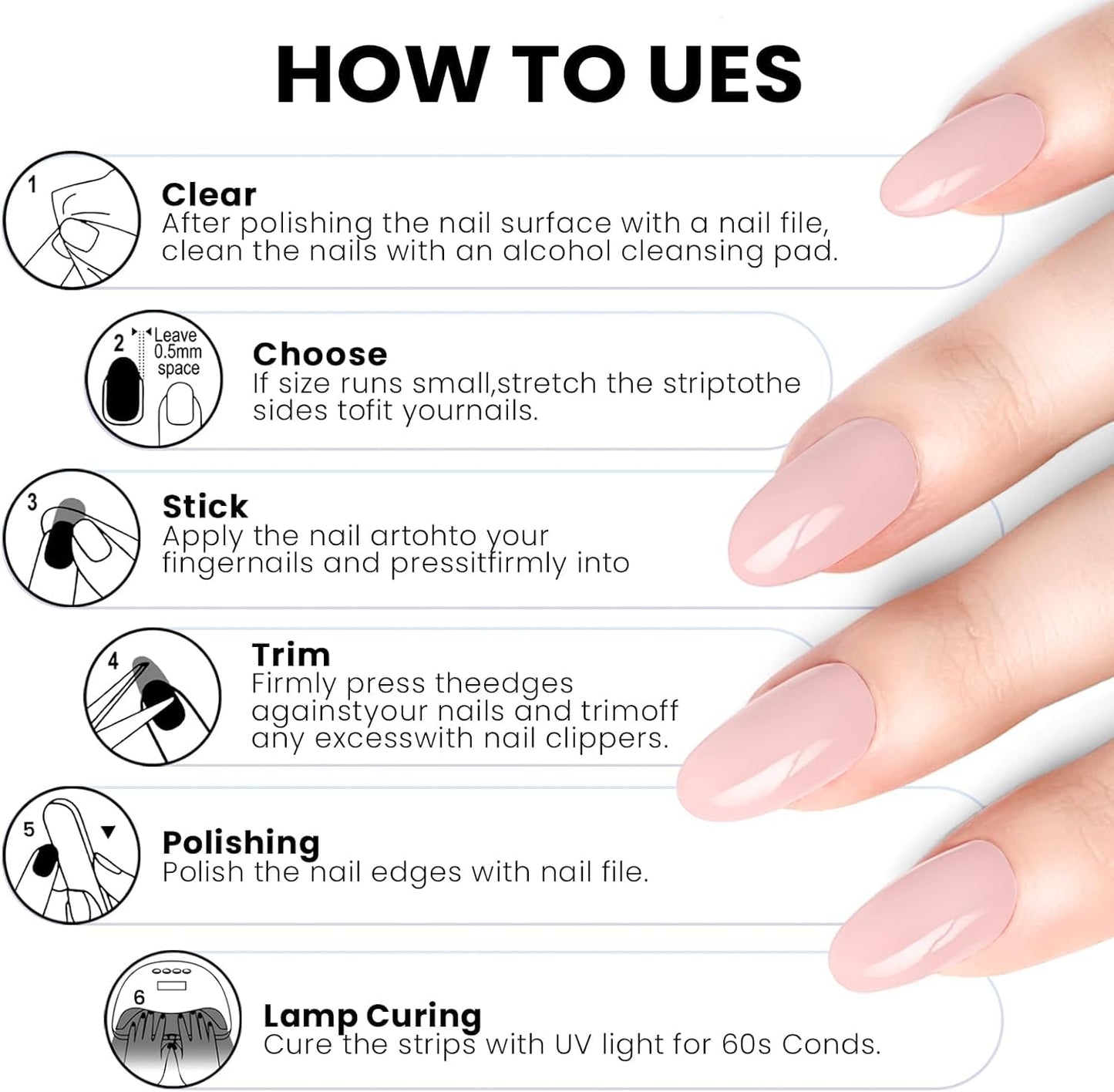 Oauee Semi Cured Gel Nail Strips | Built-In Gel Top Coat | UV Light Required | Salon Quality, Easy Application And Removal (Ethereal Purple Grid）
