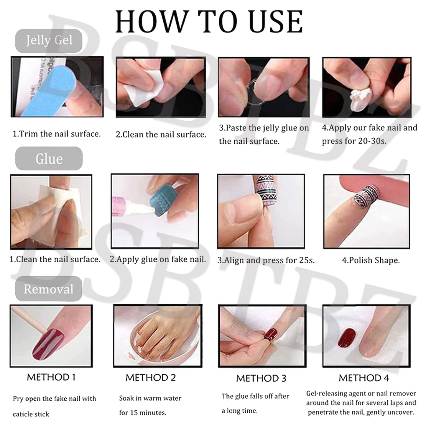 French Tip Press on Nails Medium Almond Star Bow Flower Fake Nails with Rhinestone Designs Pink Glitter Stars Bows False Nails Full Cover Artificial Glue on Nails Handmade Stick on Nails for Women