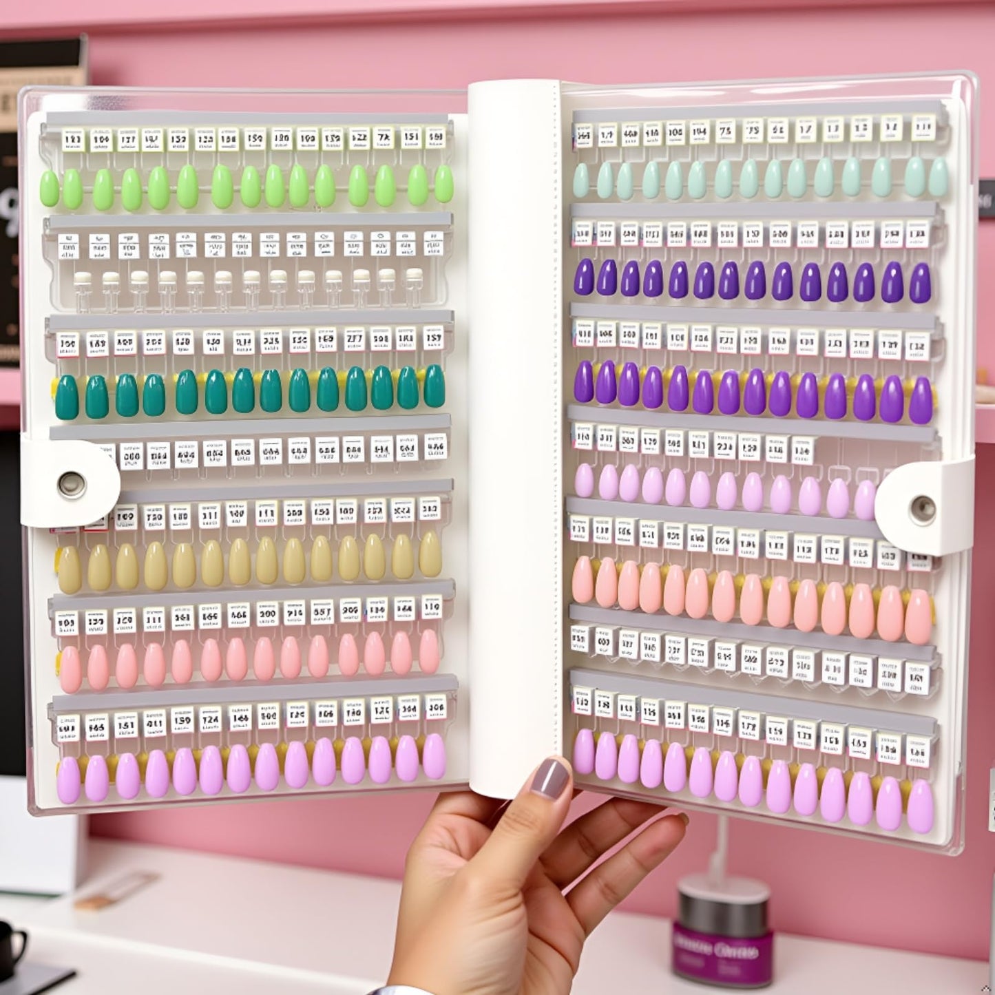 Magnetic Nail Swatches Book, 120/240 Nail Polish Colors Display Book, Special Swatches Display Board, Wear-resistant Nail Storage Album, Nail Art Palette (White 240pcs)