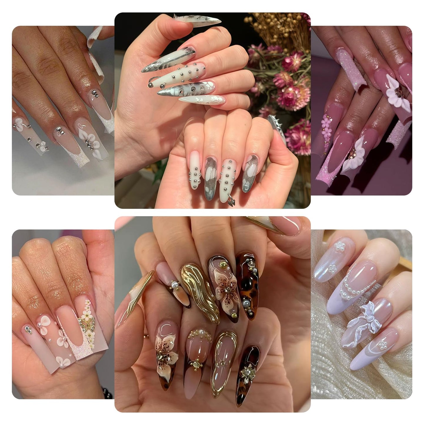 GZMAYUEN Nail Decoration Kits, Nail Charms, Nail Art Brushes Set, Nail Art Dotting Pens, Butterfly Nail Stickers, Rhinestones For Nails