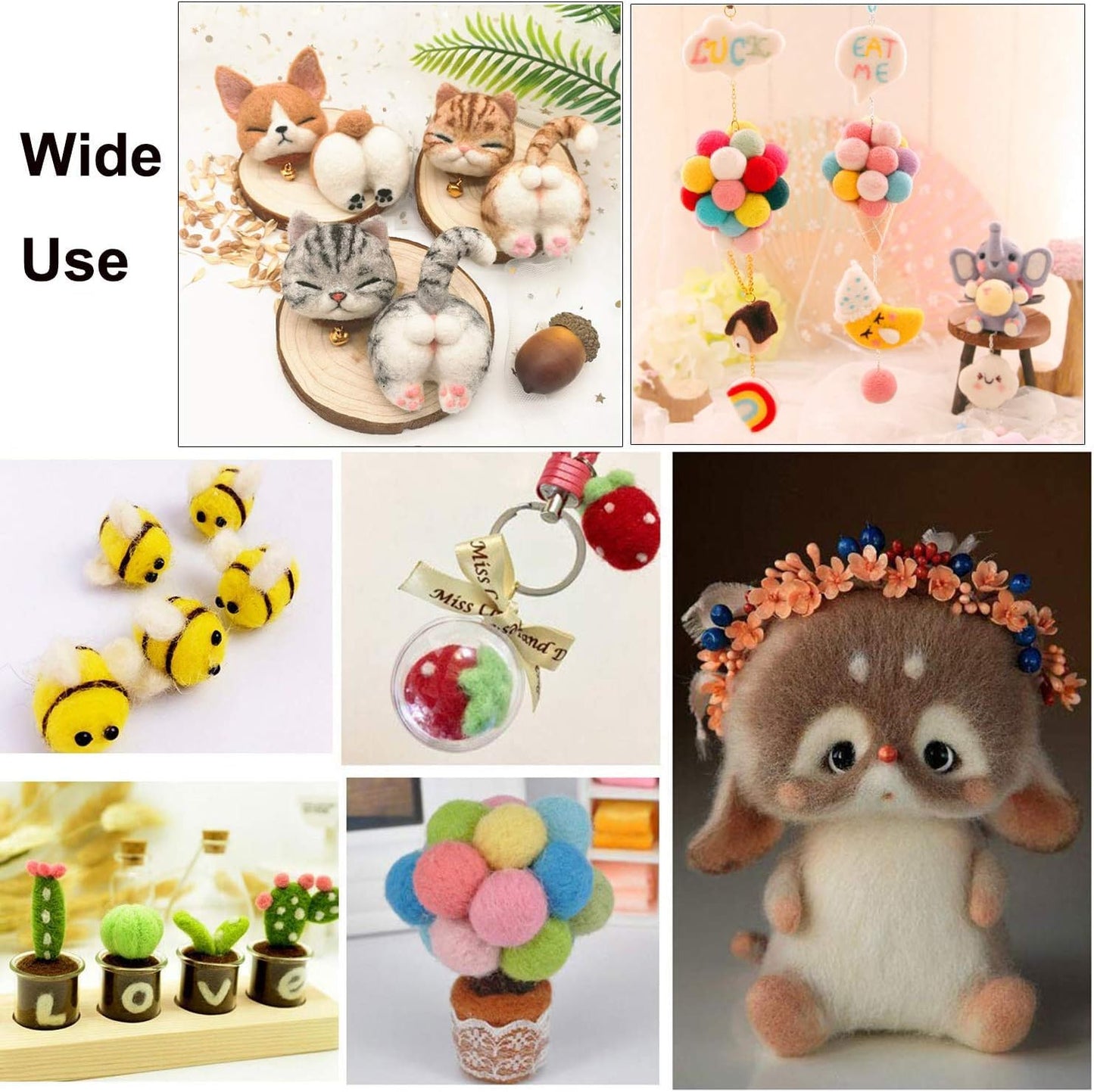 Mayboos Needle Felting Starter Kit,Wool Roving 40 Colors Set, Wool Felt Tools with Instruction Included for Felted Animal Needle Felting Supplies