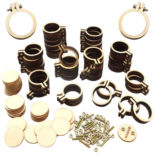 ZOCONE 40 Packs Mini Embroidery Hoops, Small Ring Tiny Embroidery Hoops, Round Wood Hoops for DIY Pendant Embroidery Necklace Jewelry Pendant and Keychain