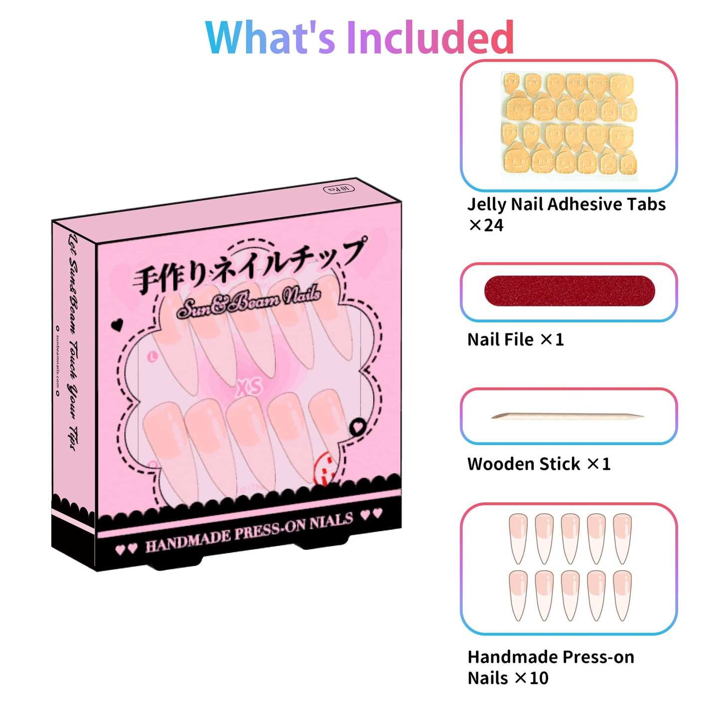 Sun&Beam Nails Handmade Press-on Long Coffin Ballerina Blue Nude Beige Y2K Glam 3D Design Fashion False Nail Tips 10 Pcs Set (#269 M)