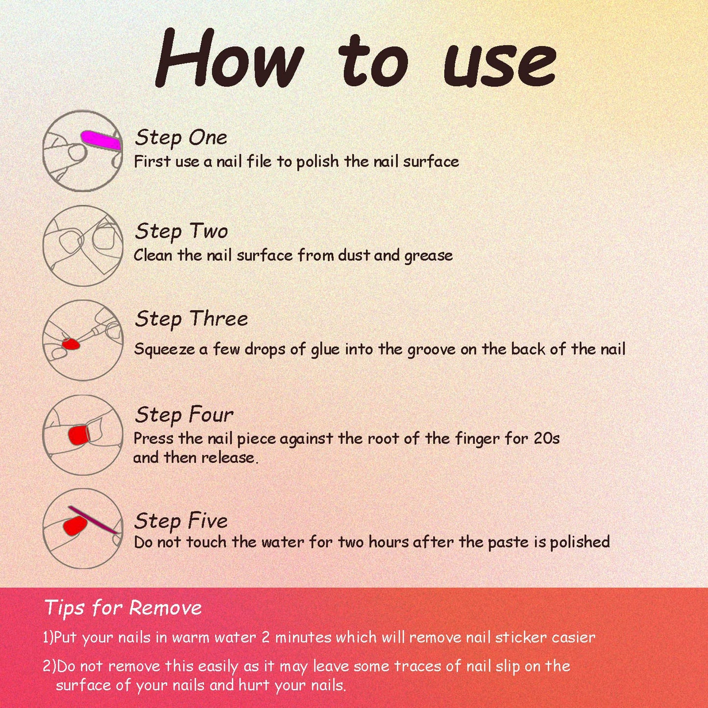 SINHOT Coffin Press on Nails - Long Fake Nails, Glossy Finish, Black Flame & Blue Gradient, DIY Artificial False Nail Art - 24 Pcs Nail Kit with Glue
