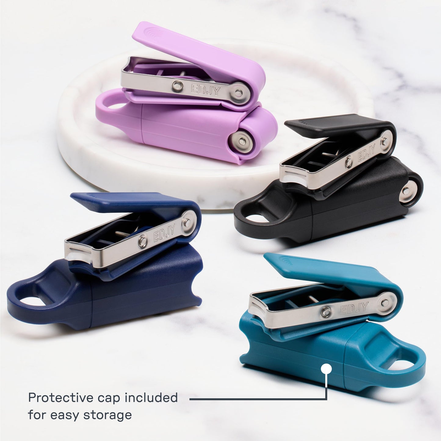 EDJY Fingernail Cutter - Precision Stainless Steel Nail Cutter for Fingernails | Sharp Blade, Ergonomic Design, Durable & Rust-Resistant | Ideal for Men and Women | Lilac