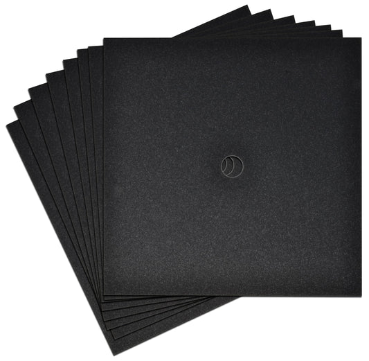 Graduation Cap Topper Kit 25 Count 9x9 Inch Black Glitter Caps with 150 Adhesive Dots for DIY Decorating Mortarboard Decoration Supplies