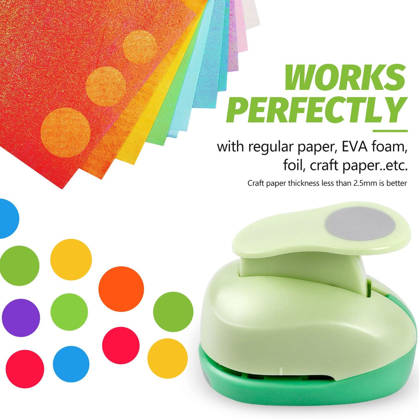 UCEC Circle Cutter, 3 Pcs Circle Punch, Craft Paper Hole Cutter for Crafting, 3/8 5/8 1 Inch Hole Punch for Paper Crafts