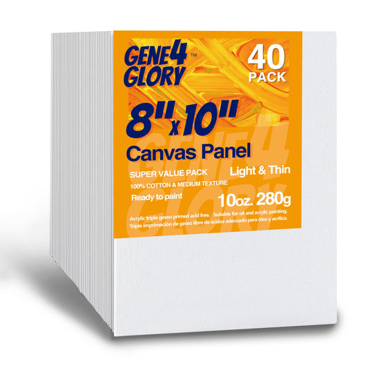 Canvases for Painting Super Value 8 x 10 inch-40 Pack, Artist Blank Canvas Boards- Oil & Acrylic Painting Canvas Panels