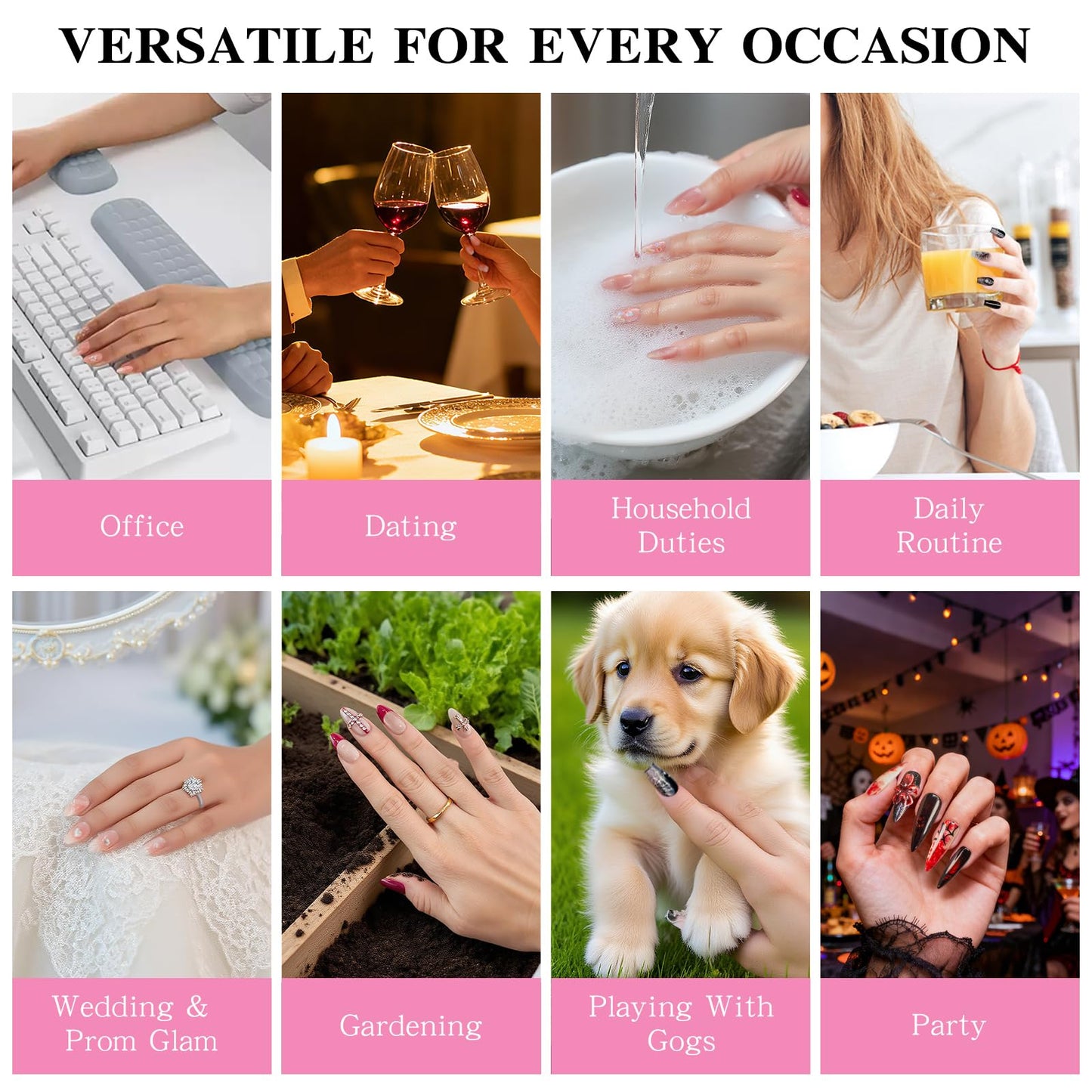 Yacey Butterfly Handmade Press on Nails, Medium Square Reusable False Nails Press Ons, Luxury Blue Cat Eyes Thick Acrylic Fake Nails, 3D Bling Glue on Nails for Women Girls (10 Pcs, M)
