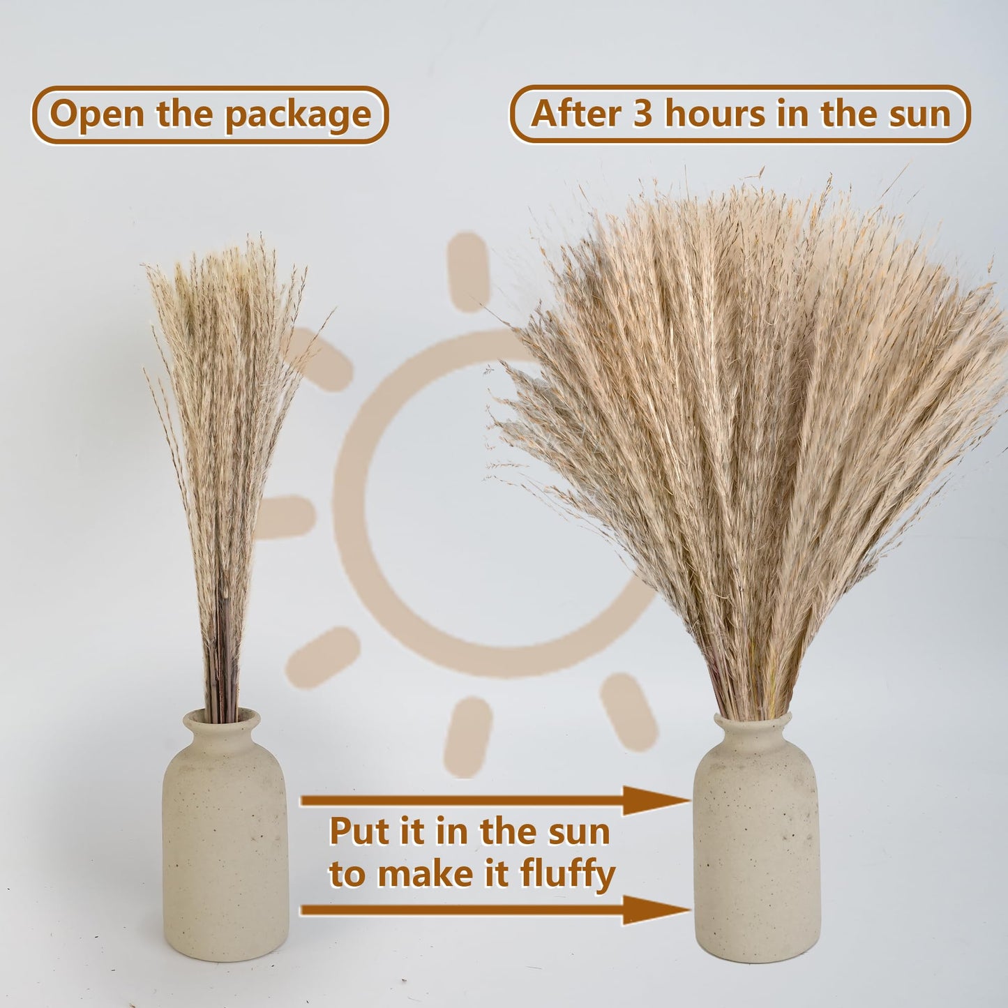 610 PCS Dried Pampas Grass Decor, Dried Flower Bouquets for Wedding, Home, Centerpiece Table, Modern Home, Western Living Room, Nurserie, Nursery, Boho Room, Beach, Women Office, and Boho Decor