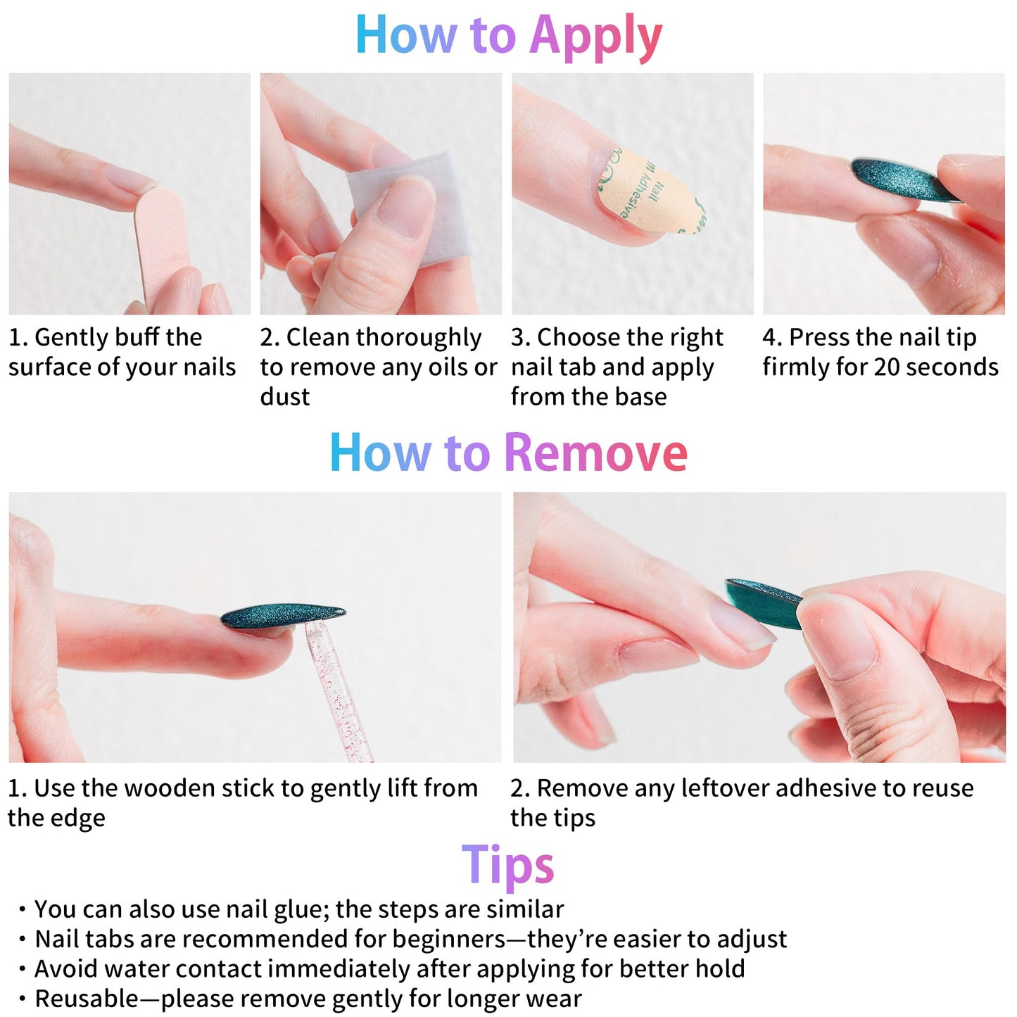 Sun&Beam Nails Handmade Press-on Short Squoval Round Blue Cartoon Summer Minimalist Design Fashion False Nail Tips 10 Pcs Set (#246 S)