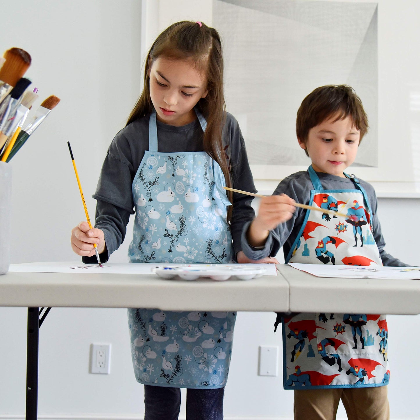 Urban Infant Little Helper Kids Apron - Children's Cooking Art Gardening - Great Gift for Toddler Boys and Girls - Poppies, Small