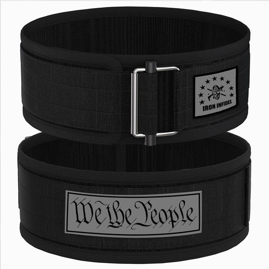 Iron Infidel Recon Weight Lifting Belt - 4" Wide Self Locking Gym Belt for Men & Women, EVA Foam Core Support Weight Belt for Squatting, Deadlifting, Powerlifting, Workout, Fitness & Crossfit (1776, S)