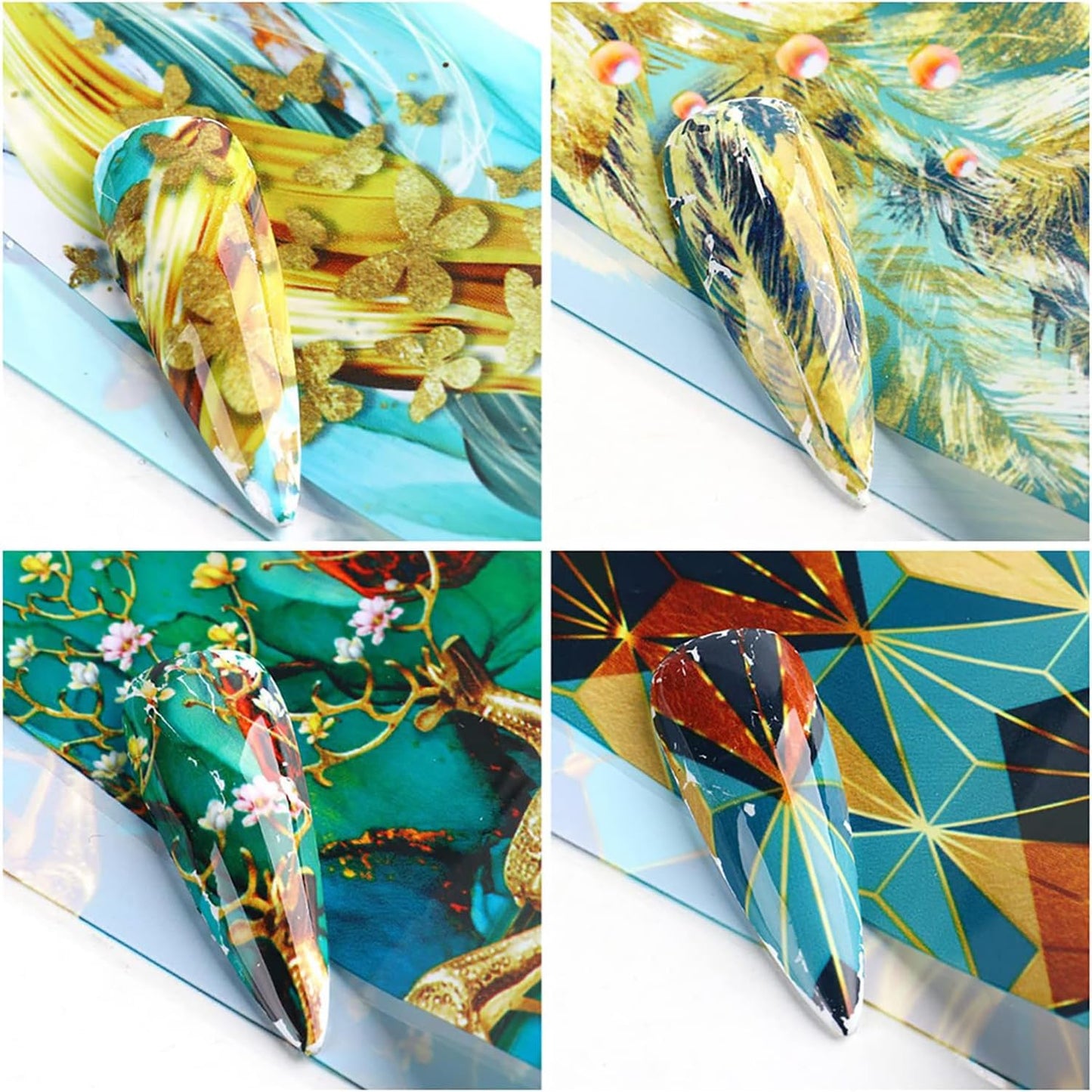 Nail Foil Transfer, DANNEASY 30 Roll Marble Nail Foils Starry Sky Nail Transfer Stickers Holographic Nail Art Foil Iridescent Nail Design Stickers Nail Decals for Women Kids