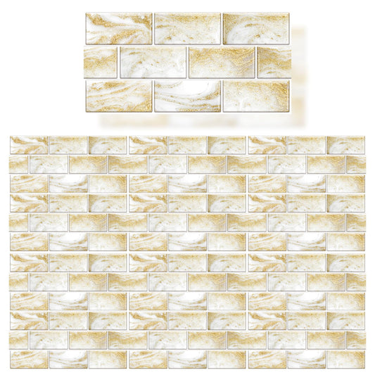 PVC Peel and Stick Tile Decals Decorative Minimalist Tile Stickers 12 Pieces Indoor Wall Decoration for Kitchen Laundry Room Bathroom Camper (Style B)
