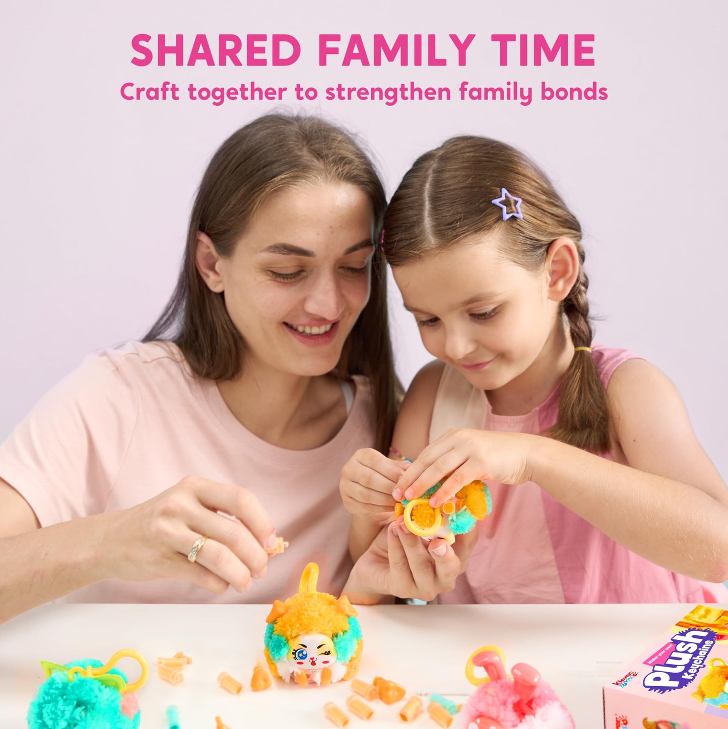 Klever Kits DIY Plush Keychain Making Craft, DIY Arts & Craft Set with 3 Models, Create Your Own Stuffed Keychain for Boys and Girls Ages 6 7 8 9