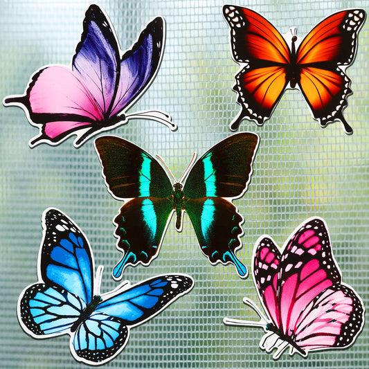 Eaasty 10 Pieces Butterfly Screen Door Magnets Double Sided Screen Door Magnets Stickers Magnetic Flexible Protector Decorative Multicolor for Window Patio Sliding Doors Protector(Stylish Style)