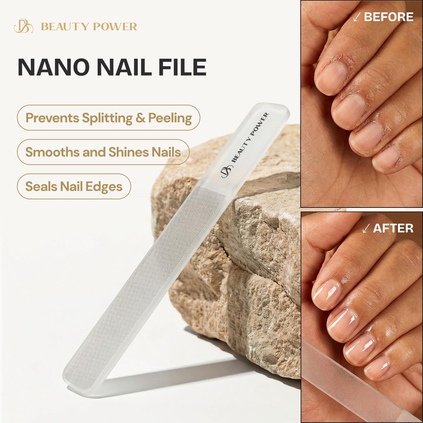 Beauty Power Manicure Pedicure Set 7-in-1 Stainless Steel, Ultra Sharp, Slanted Nail Clipper, Fingernail Clipper, Cuticle Nipper, Glass Nail File, Eyebrow Tweezers, Scissors, Case - Gift Idea - Gray