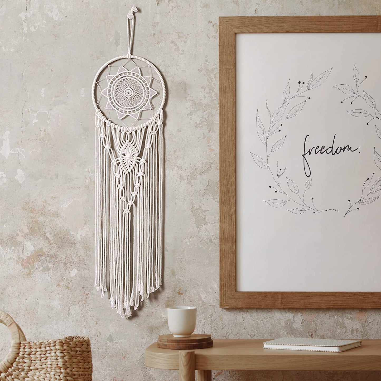 RQWZBCHX Macrame Dream Catcher Kits for Adults Beginners, 2PCS Macrame Wall Hanging Supplies