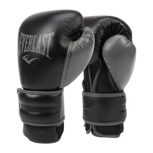 Everlast Powerlock 2 Hook & Loop Boxing Gloves | Fight Training Gloves | Hook and Loop with Durable Hand & Wrist Support | Heavy Bag & Fitness Training (Black, 16 oz)