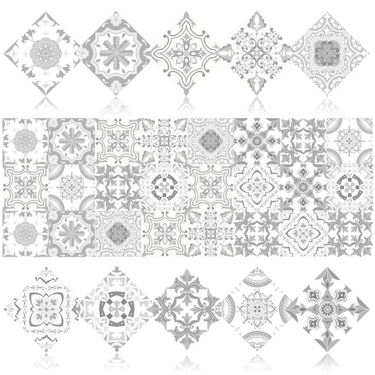PVC Peel and Stick Tile Stickers 24Pcs Waterproof Removable Backsplash Wall Decals Self-Adhesive Subway Stickers for Kitchen Bathroom RV Instant DIY Upgrade Sticker(Style A, 5.91 x 5.91 Inch)