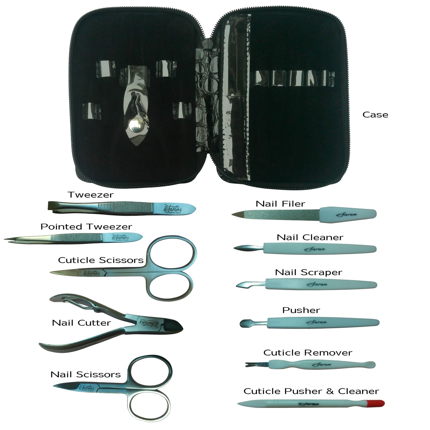 Professional 11-Piece Stainless Steel Manicure and Pedicure Care Tool Kit – Made with German Quality heavy-duty stainless steel and rust-free. Grooming gift set for Women & Men