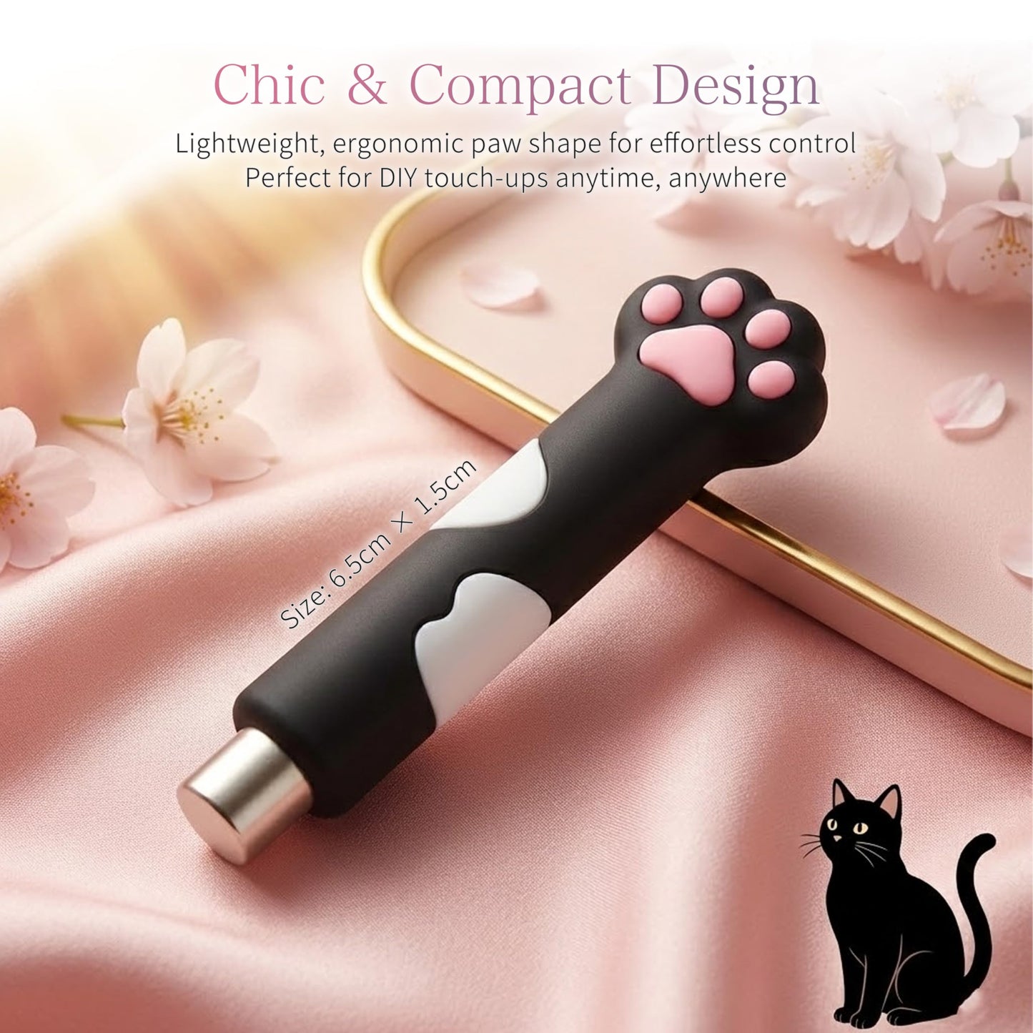 Sun&Beam Nails Cat Paw Magnet Stick for Cat Eye Gel Nail Art Tool with Heart & Bunny Light Effects (White)