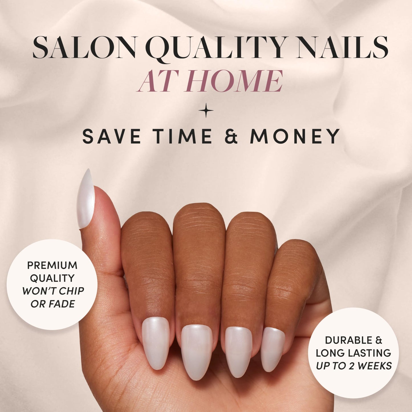Glamnetic Press-On Nails Bundle - Bailey, Hailey & Confetti | Medium Square Fake Nails, Sheer White Glazed | Glazed Short Almond False Nails | Glossy Short Almond Pastel French Tips