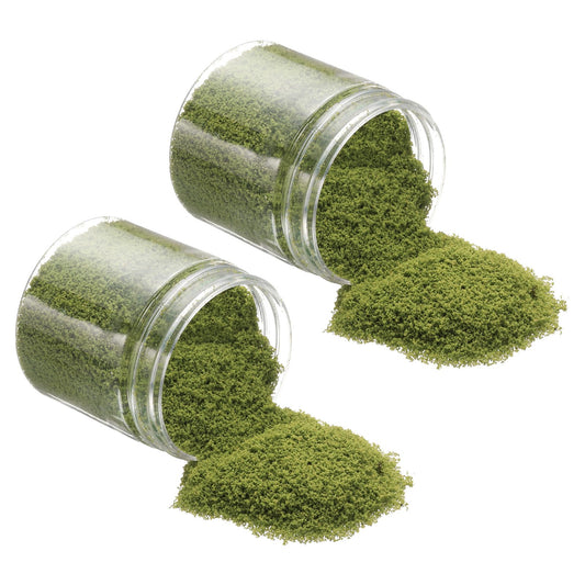 CoCud Model Grass Terrain Powder, 185ml Capacity, Fake Miniature Flower Grass Tree Sponge Green/Yellow - (Applications: DIY Dollhouse Fairy Garden Model Railway Landscape), 2-Pieces