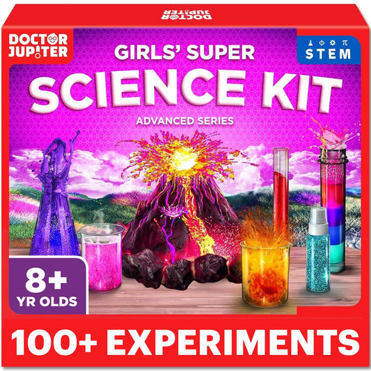 Doctor Jupiter Girls' Super Science Kit for Ages 8-12 | Birthday Gift Ideas for Girls 8,9,10+ Years Old | Chemistry Set with 100+ Experiments