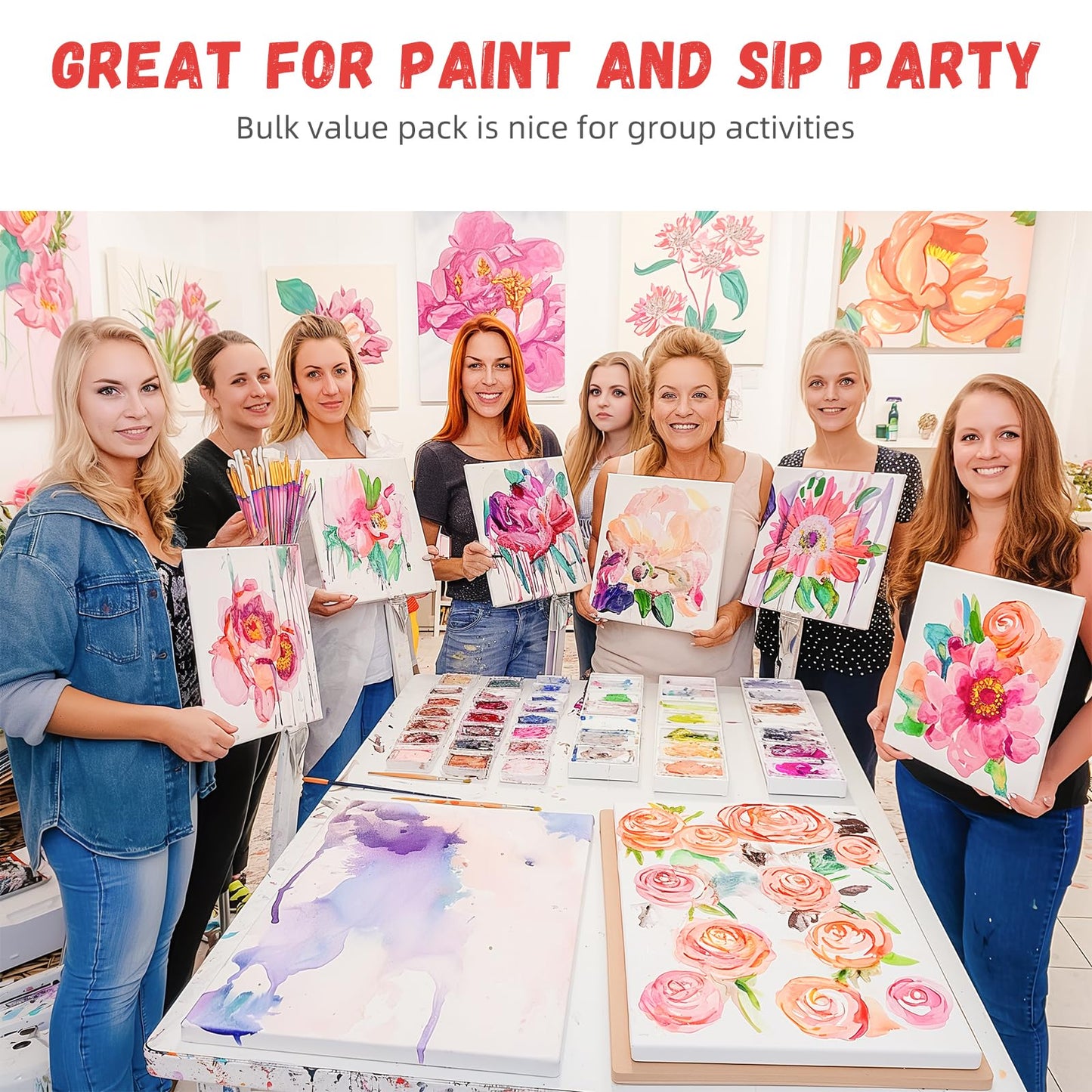 Simetufy 48 Pack 8 x 10 inch Canvas Boards for Painting Canvas Panels - Gesso Primed Acid-Free 100% Cotton for Acrylics Oil Watercolor Tempera Paints
