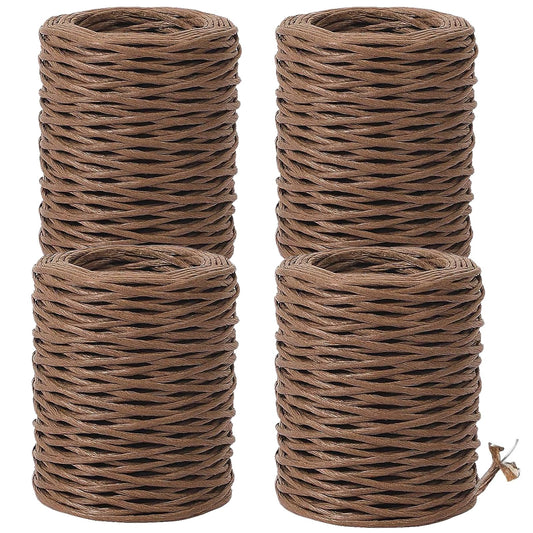 ZOENHOU 4 Rolls 14 Gauge 656Ft Floral Bind Wire, Waterproof Rustic Vine Metal Wire, Binding Paper Twine for Wedding Flower Bouquets, Artificial Flower Making, DIY Projects