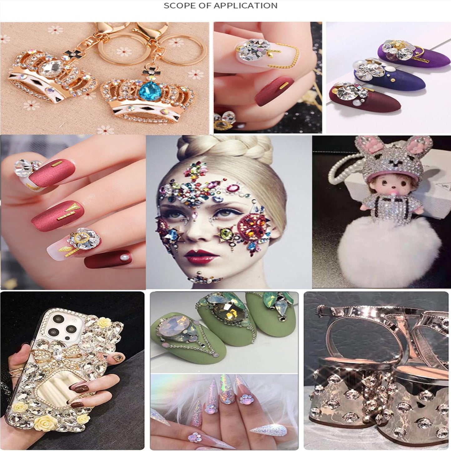 Gold Nail Charms 3D Alloy Star Moon Nail Gems Shiny Ocean Beach Seashell Nail Jewels Multi-Shapes Metal Golden Hearts Nail Art Supplies with Tweezer for Women DIY Acrylic Nail 12 Grids 1 Box