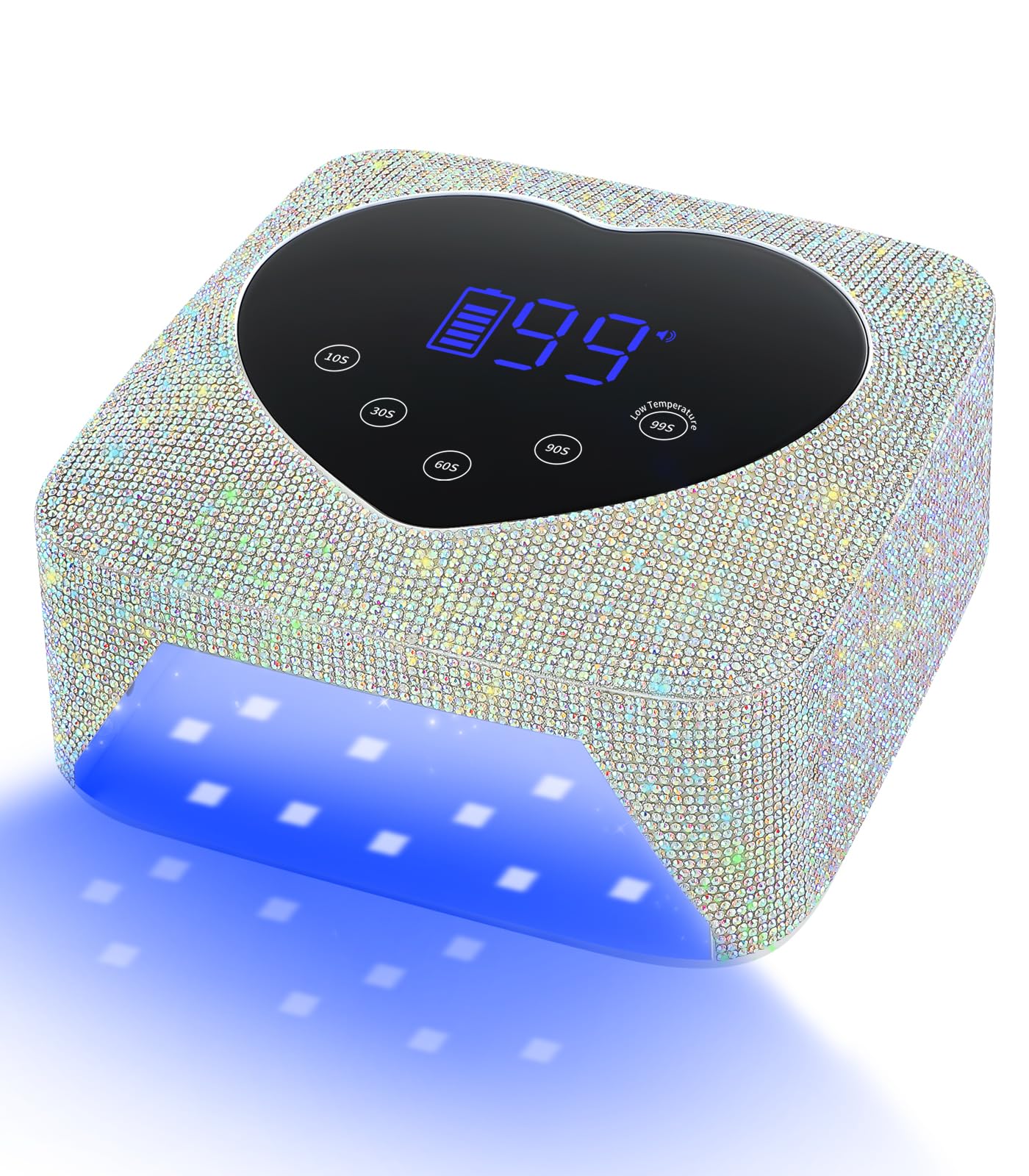 HUGMAPLE Cordless UV Nail Lamp for Gel Nails 72W, Rechargeable Diamond LED Nail Dryer with 5 Timer Setting, Touch Control & Auto Sensor, Fast Nail Light Curing Lamp for Salon & Home