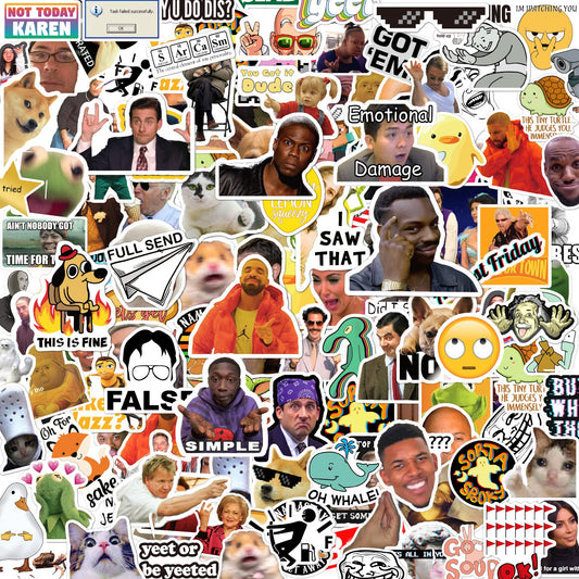 306pcs Funny Meme Vinyl Stickers Pack, Large Bulk Sticker for Laptop, Phone, Water Bottles, Computer Cars... Vine Sticker Decal DIY Décor for Bumper Accesory
