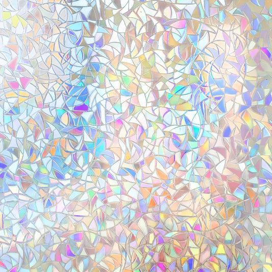 Hilarious Rainbow Privacy Window Film, Stained Vinyl 3D Decorative, Removable Decals, Static Cling Tint Film, Static Window Clings for Glass, Non-Adhesive (17.5'' x 197'')